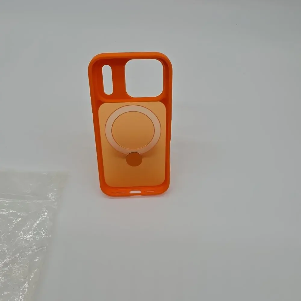 Orange for 17 Pro Case with 360 Spin Magnetic Stand Camera Protection